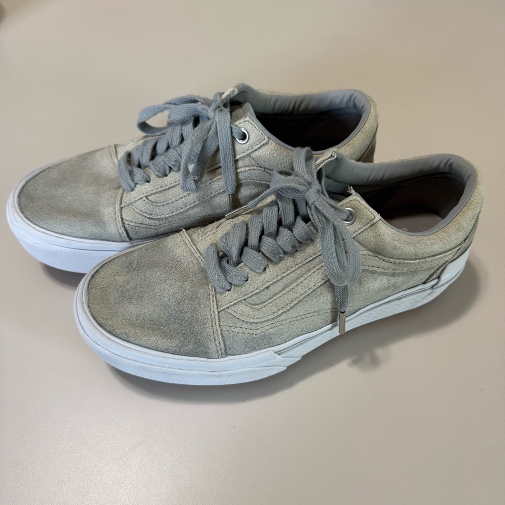 Vans Old Skool Platform Sneakers Grey Unisex Men 7.5 / Women 9 EUC